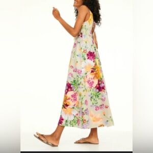 H&M Floral Maxi Dress Cotton Linen Small